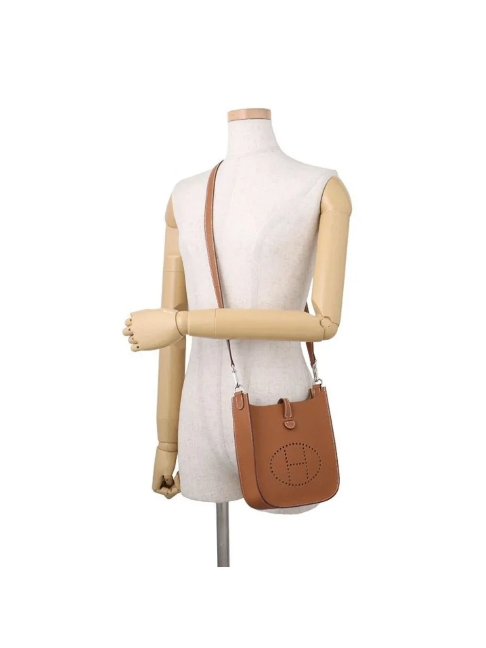 Hermes Evelyne TPM Series Gold Silver Epsom Handbag